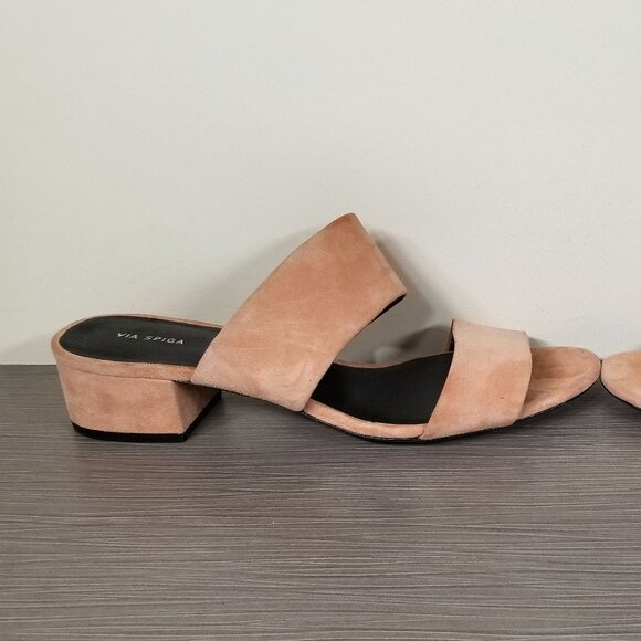Via Spiga Galene Slide Sandal, Salmon Suede, Womens Size 10 M / 40 - Picture 6 of 12
